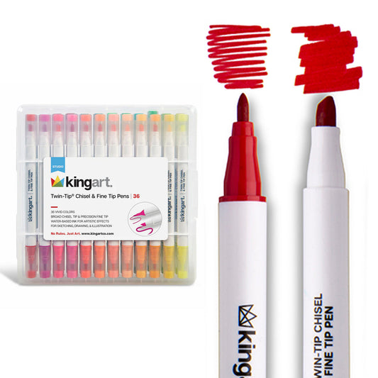 Twin-Tip™ Chisel & Fine Markers - Water-Based Ink - 36 Colors