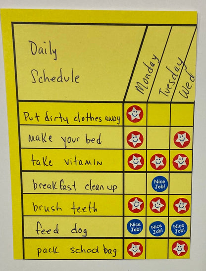 SHAPES ETC. Small Incentive Chart - Yellow