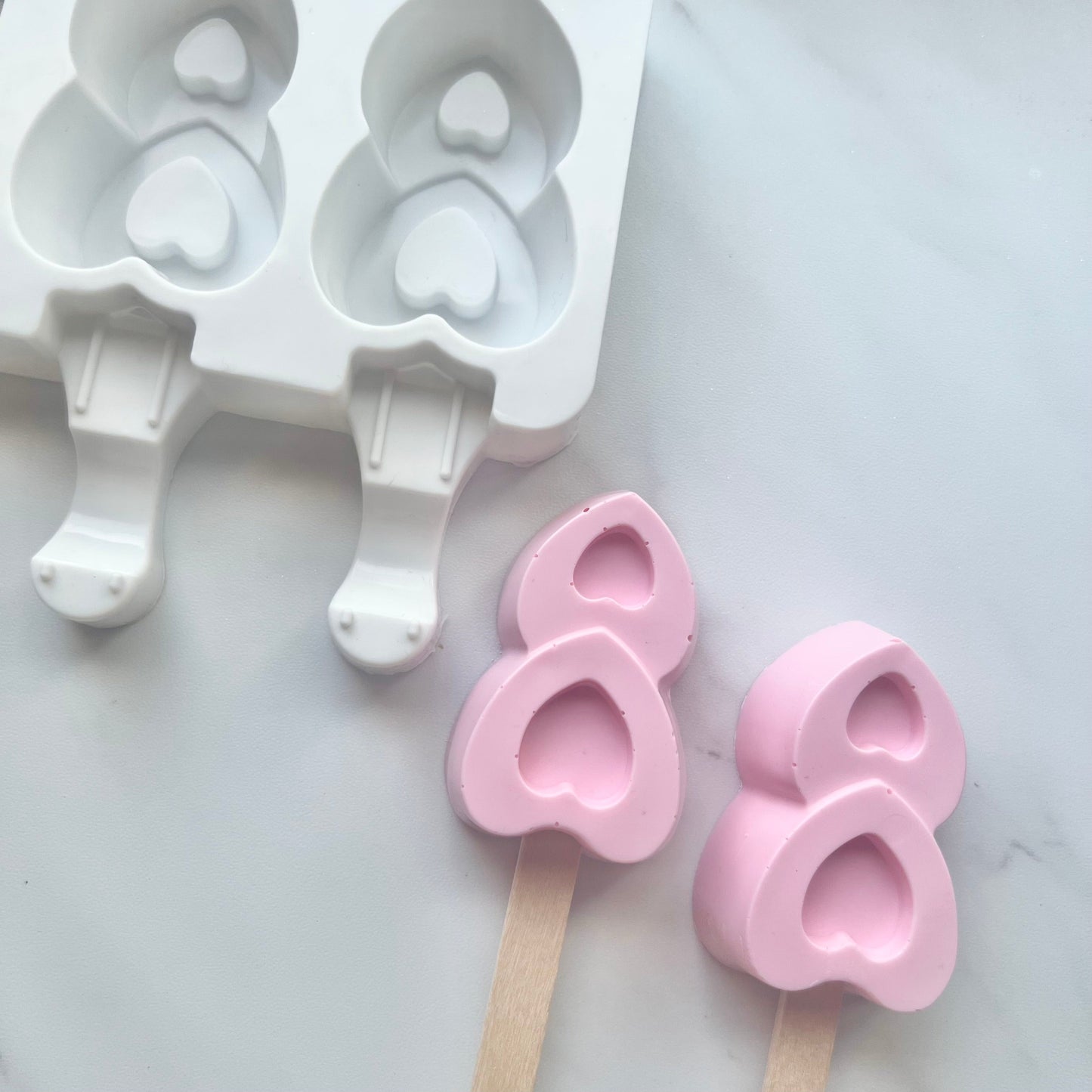 DOUBLE HEART POPSICLE MOLD