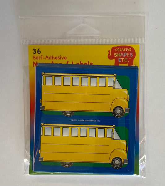 SHAPES ETC. Nametag - School Bus