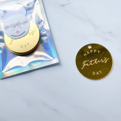 CURSIVE "HAPPY FATHERS DAY" WITH HOLE ACRYLIC TOPPERS