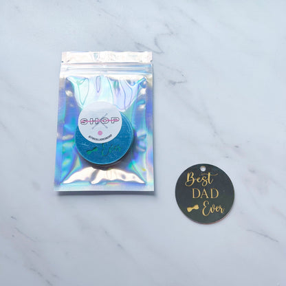 "BEST DAD EVER" WITH BOW TIE ACRYLIC TOPPERS