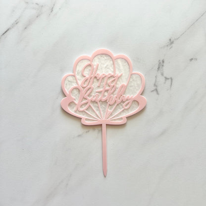 SEASHELL HAPPY BIRTHDAY CAKE TOPPER