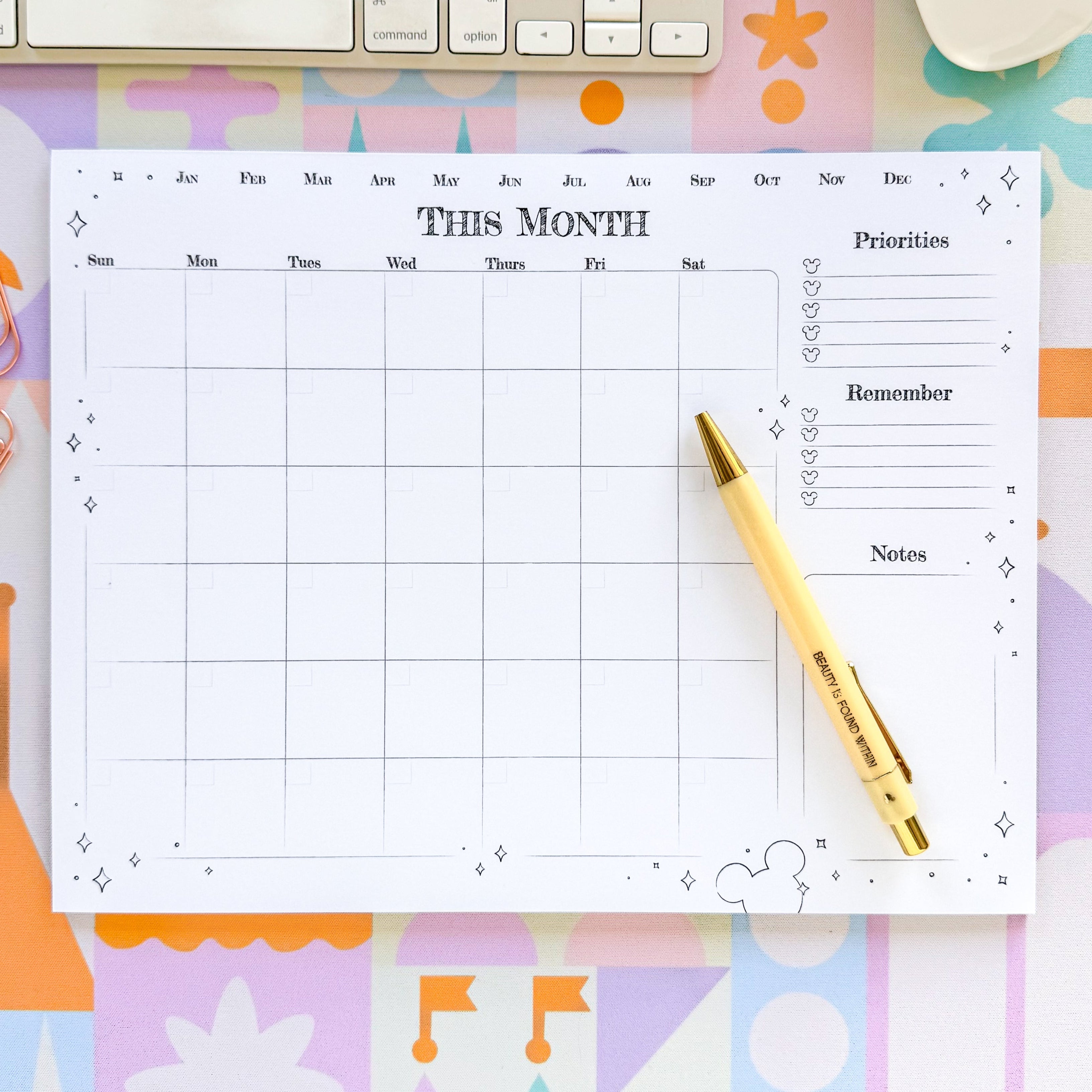 Sketch *Monthly* Planner Notepad