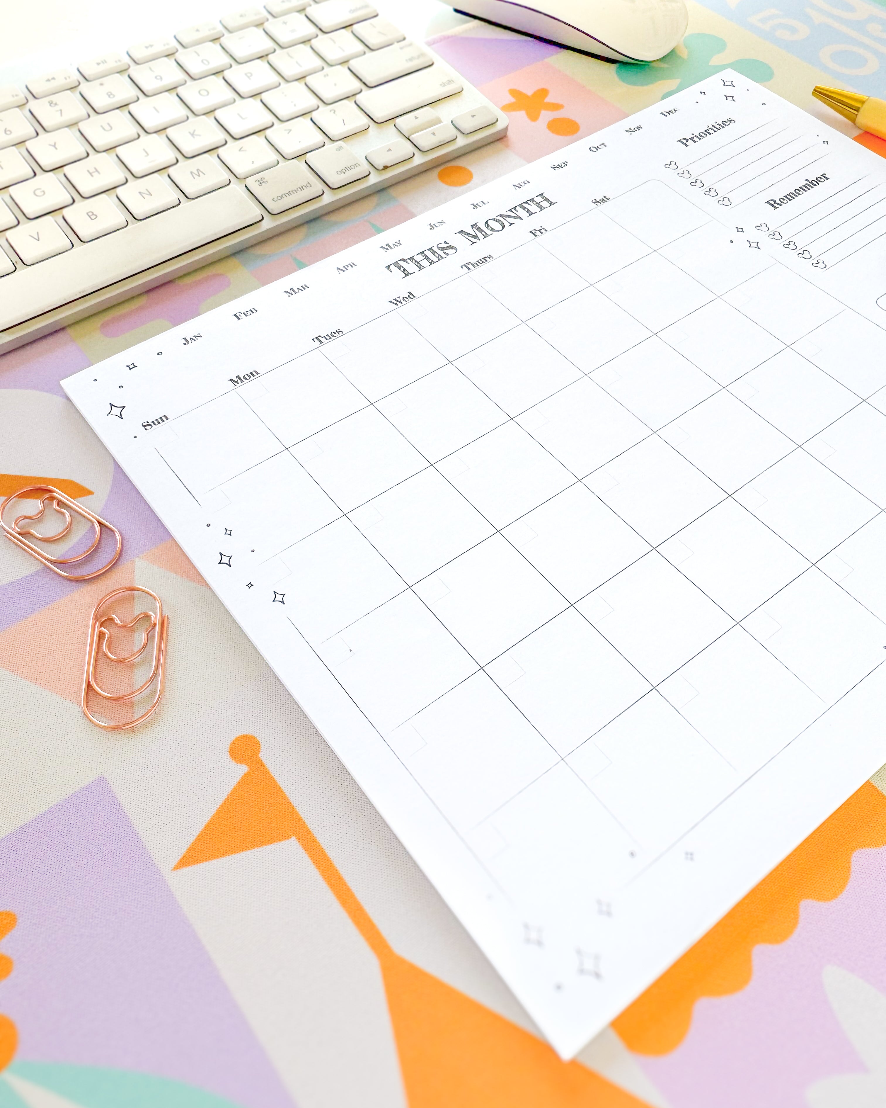 Sketch *Monthly* Planner Notepad