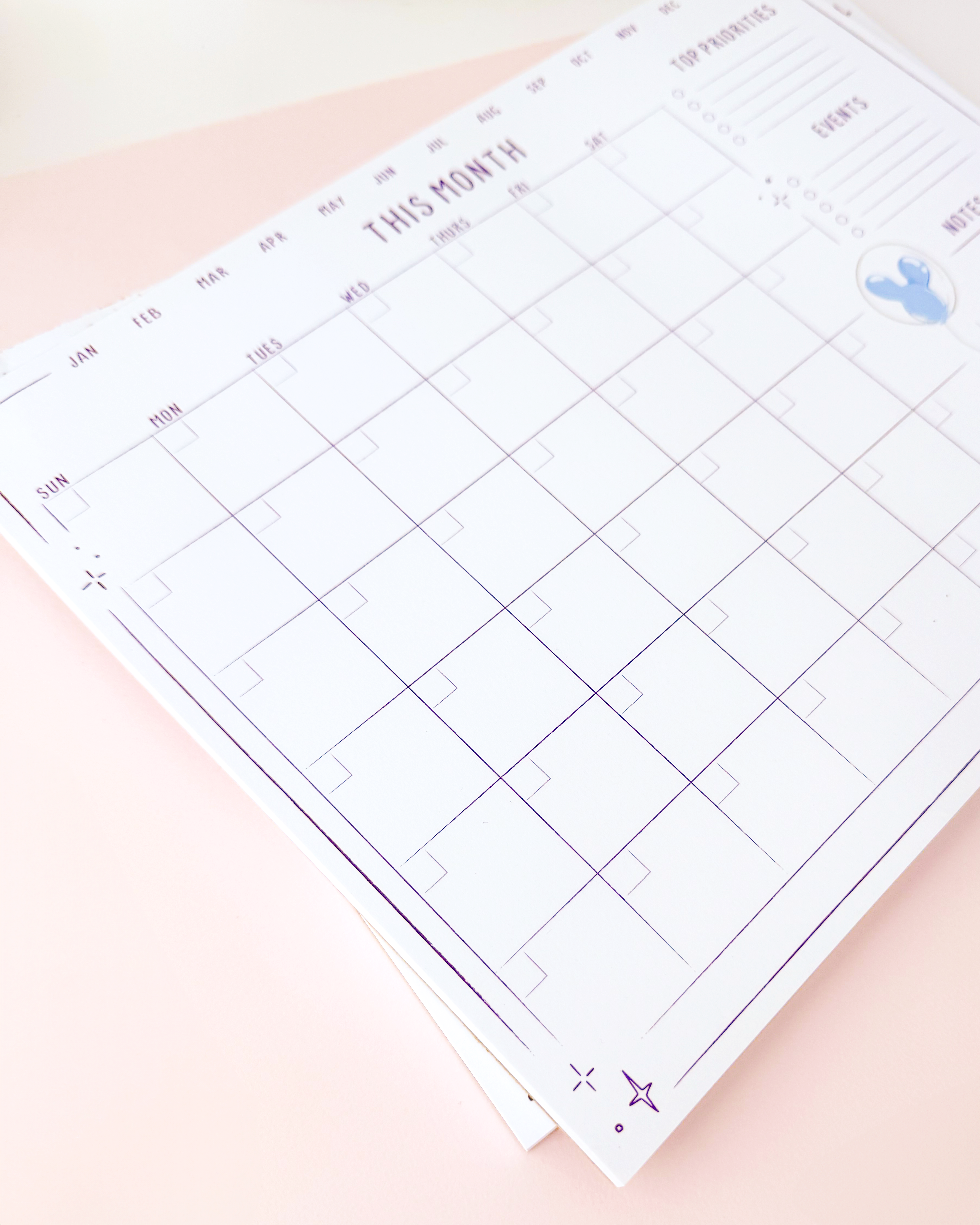 Balloons Undated *Monthly* Planner Notepad