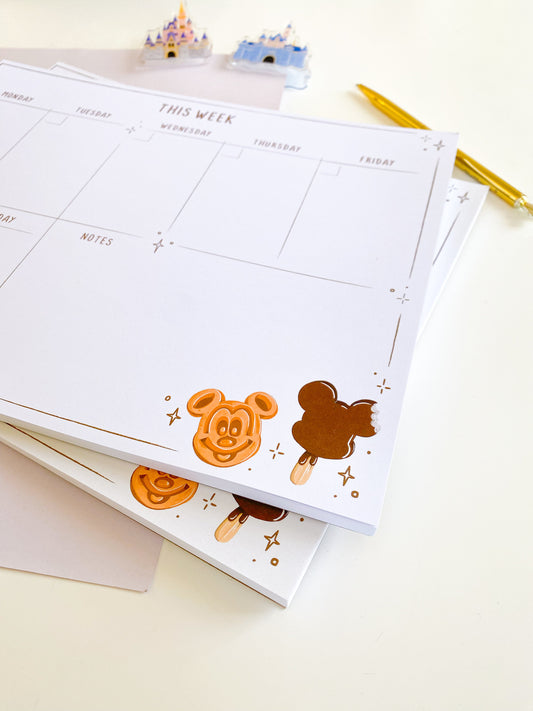 Park Snacks Undated Weekly Planner Notepad