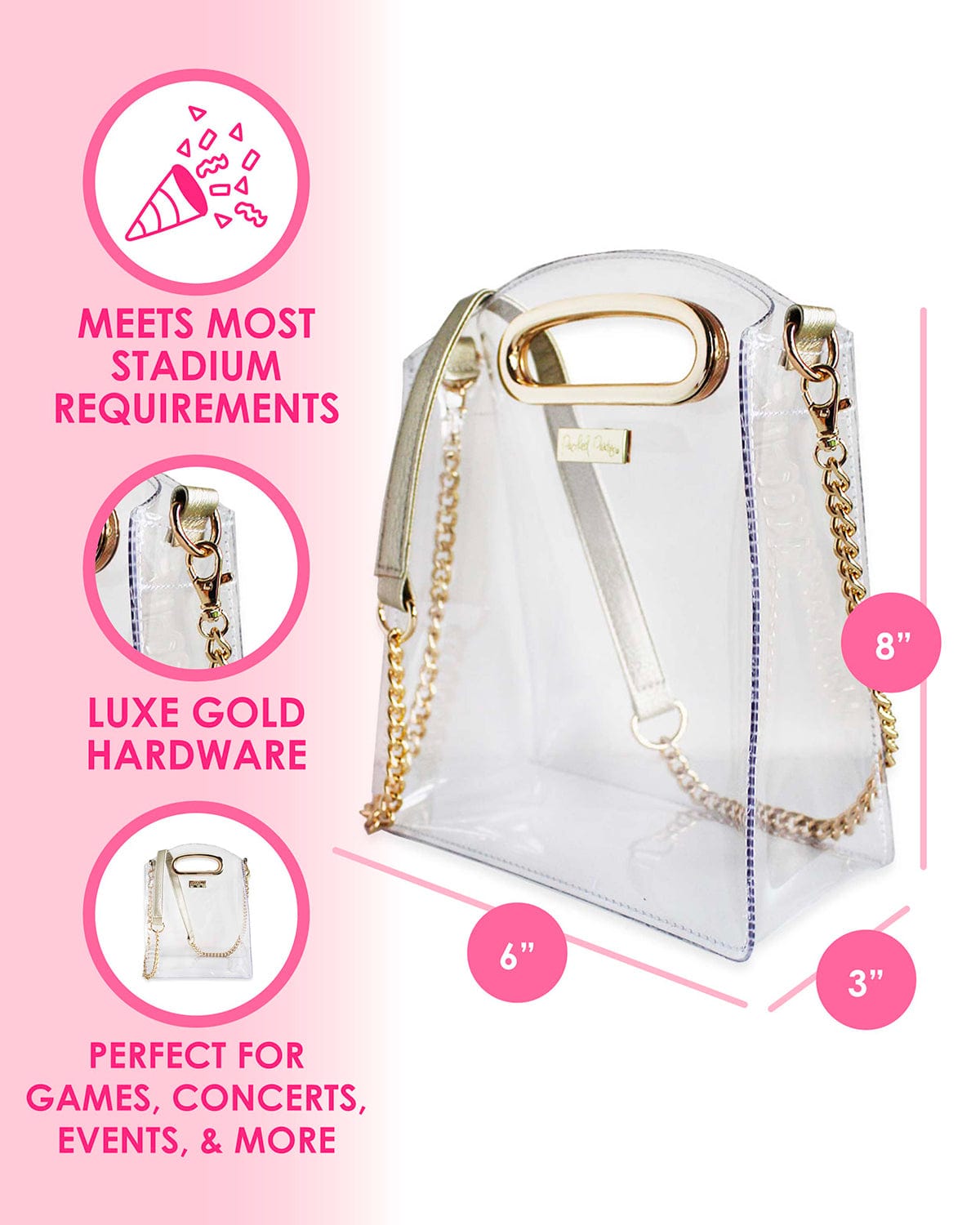 Confetti Strap and Clear Crossbody Bundle