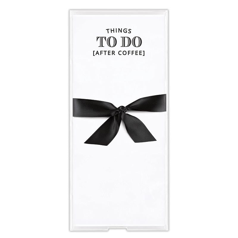 Rectangle Notepaper with Acrylic Tray - Things To Do (After Coffee)