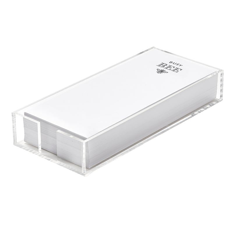 Rectangle Notepaper with Acrylic Tray - Busy Bee