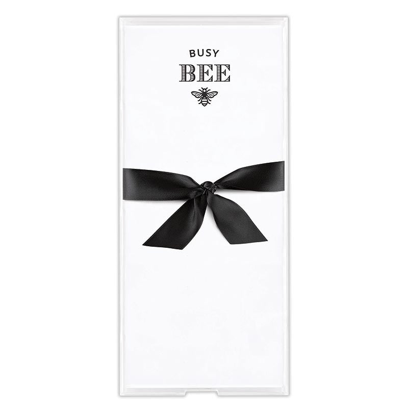 Rectangle Notepaper with Acrylic Tray - Busy Bee