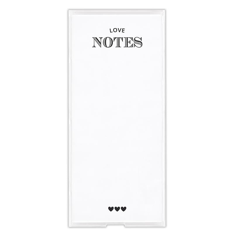Rectangle Notepaper with Acrylic Tray - Love Notes