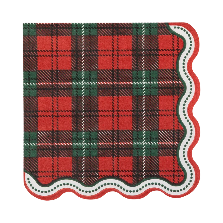 Plaid Dot Edge Cocktail Napkin