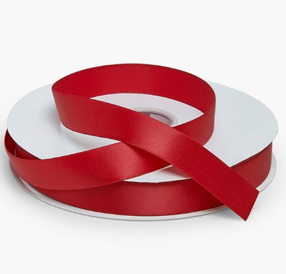 Scarlet Red Single Faced Satin Ribbon