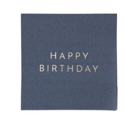 Midnight Blue Signature Happy Birthday Cocktail Napkins