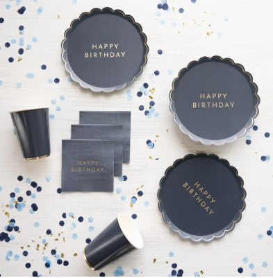 Midnight Blue Signature Happy Birthday Cocktail Napkins