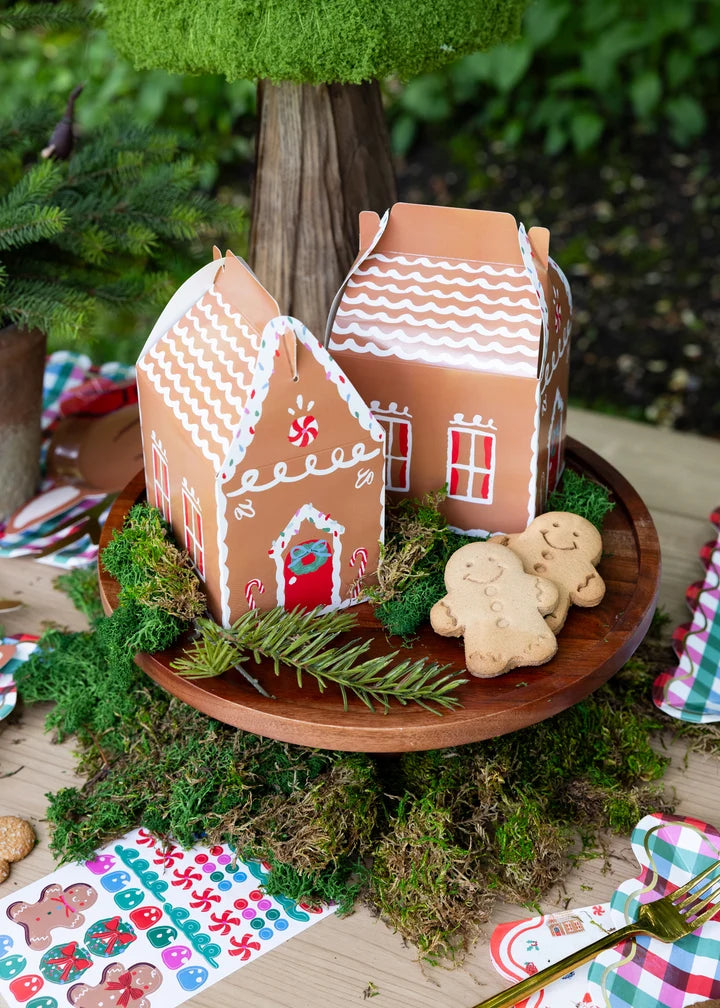 Gingerbread House Treat Boxes with stickers