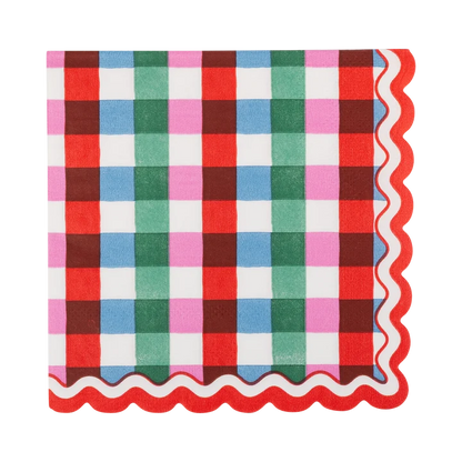 Gingham Cocktail Napkin