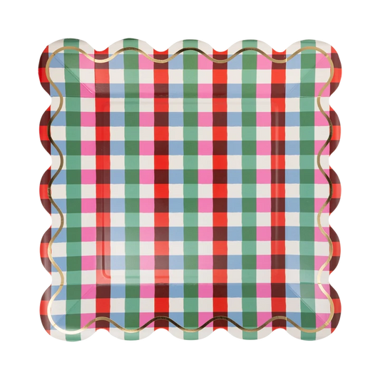 Multi-color Bright Gingham Plate