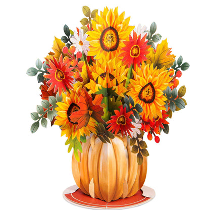 HugePop Harvest Bouquet Pop Up Card, With Detachable Bouquet, 10"x14"