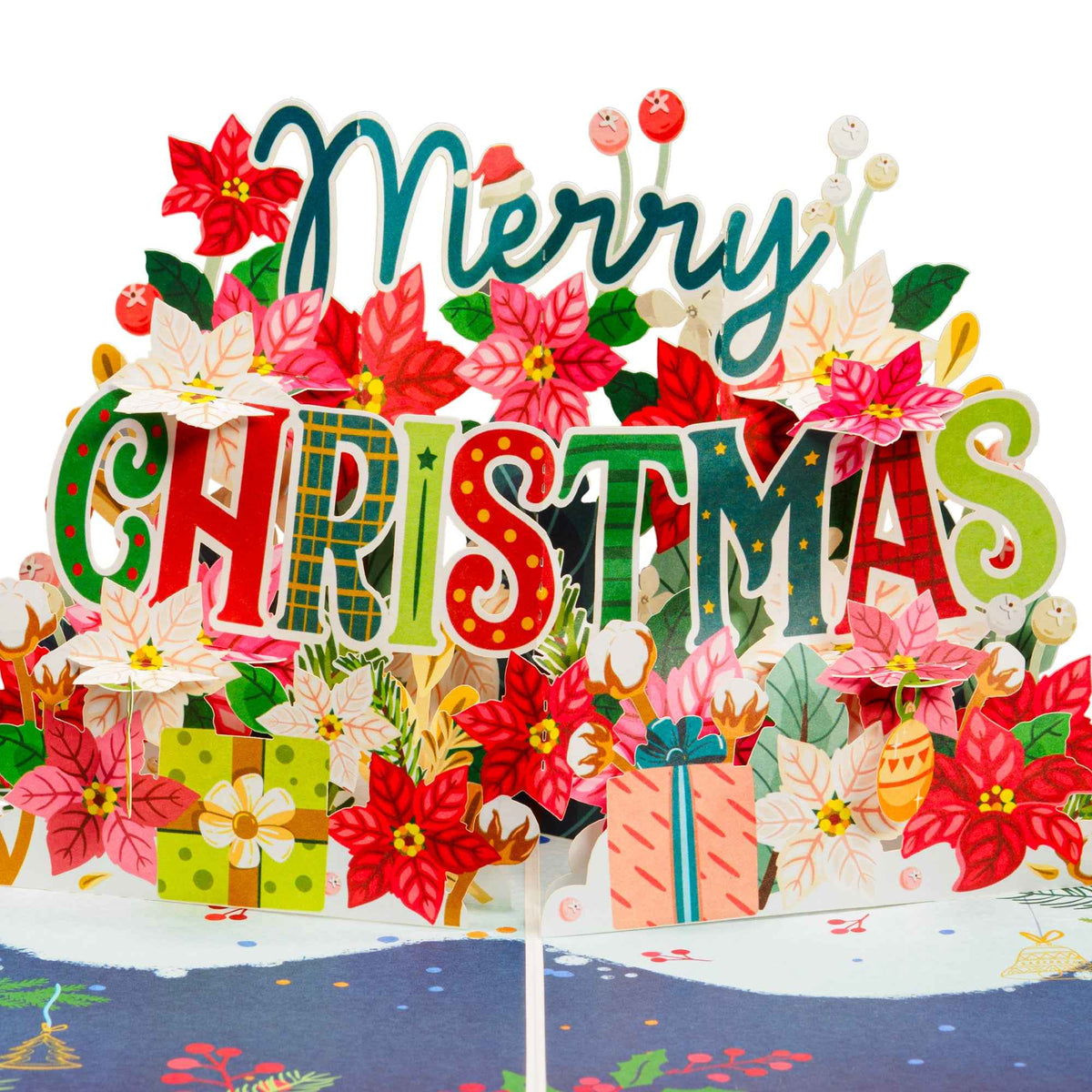 Merry Christmas Frndly Pop Up Card, 5" x 7" Cover