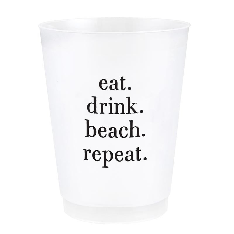 Frost Cups - Eat. Drink. Beach. Repeat. - Set of 8