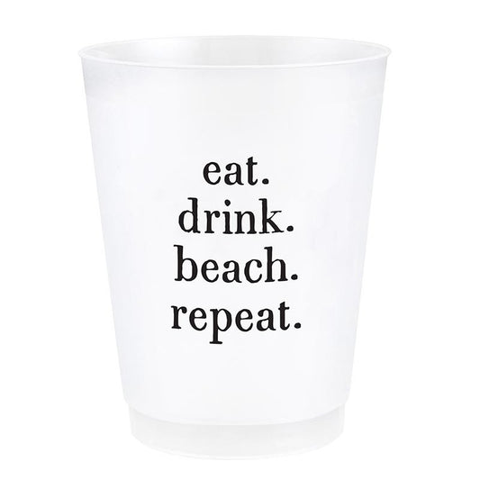 Frost Cups - Eat. Drink. Beach. Repeat. - Set of 8