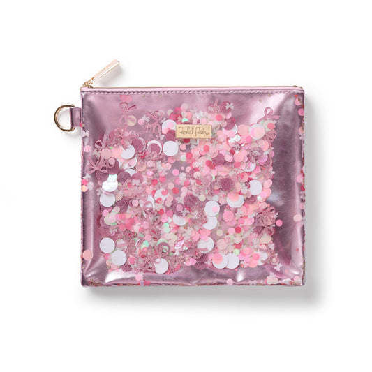 Pink Bow Confetti Everything Pouch