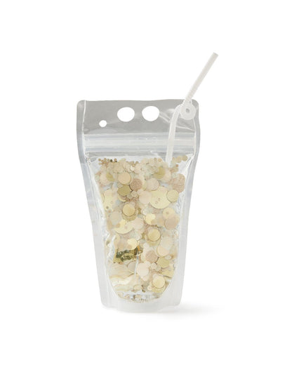 Gold Confetti Drink Pouch Set (set of 8 or 16)