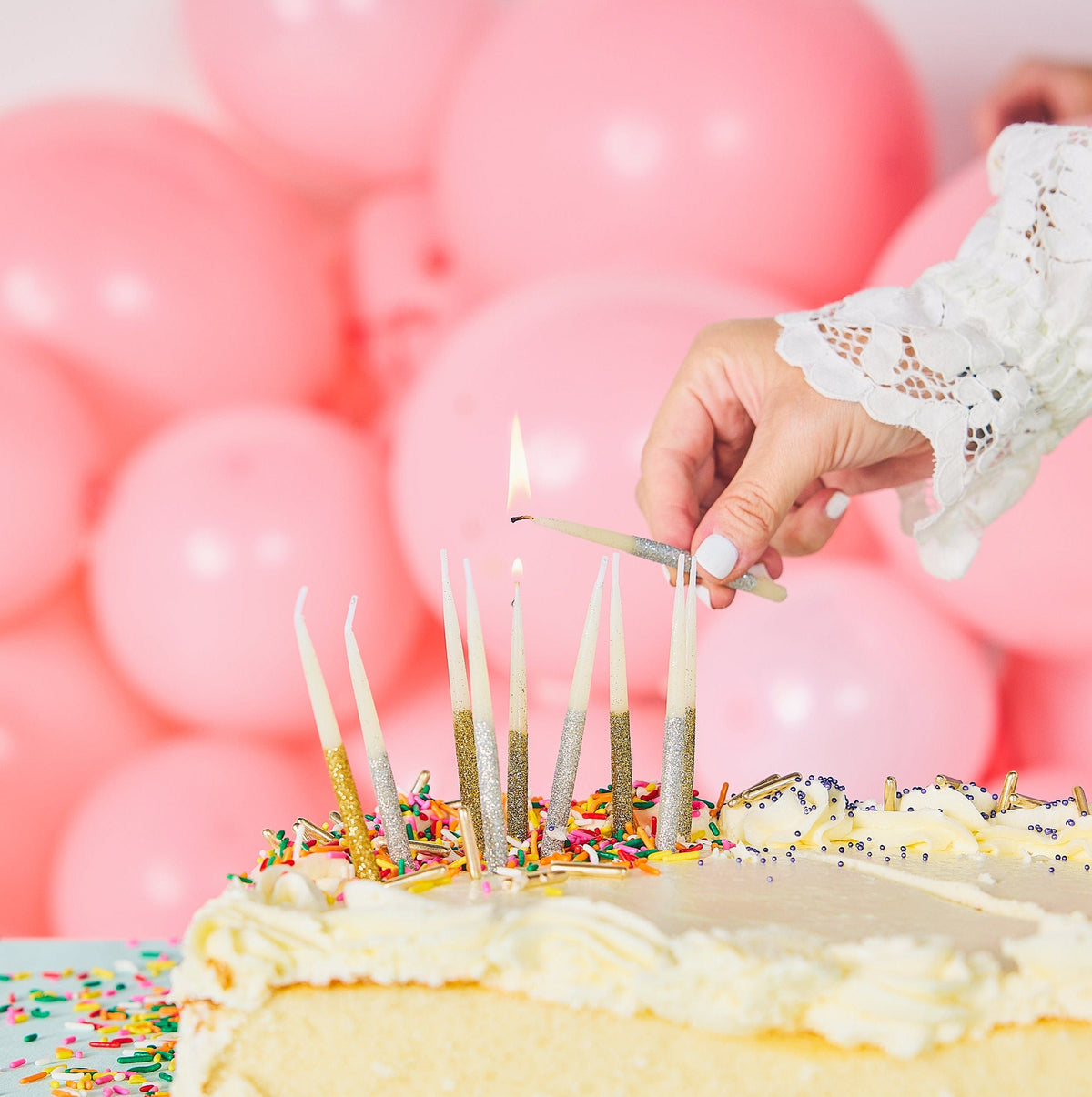 Metallic Glitter Birthday Candles (set of 10)