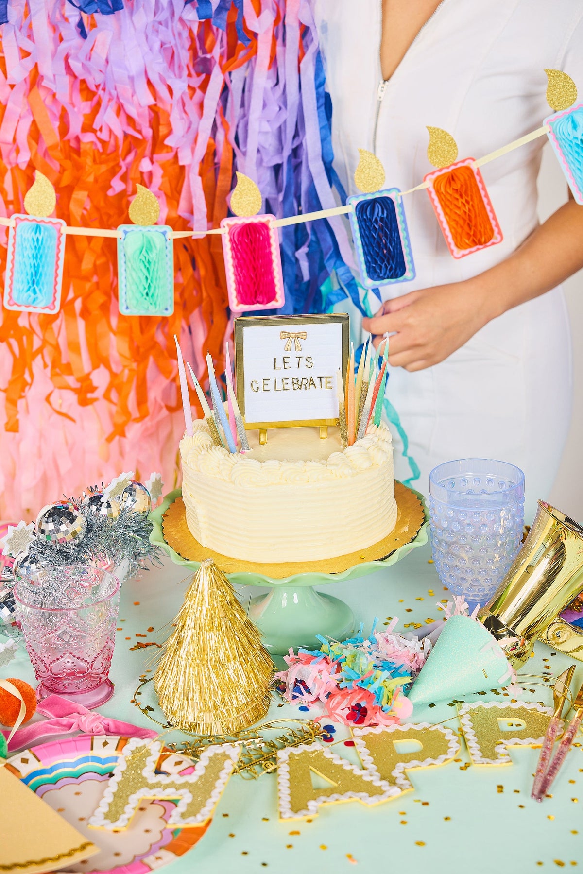 Honeycomb Birthday Candle Banner