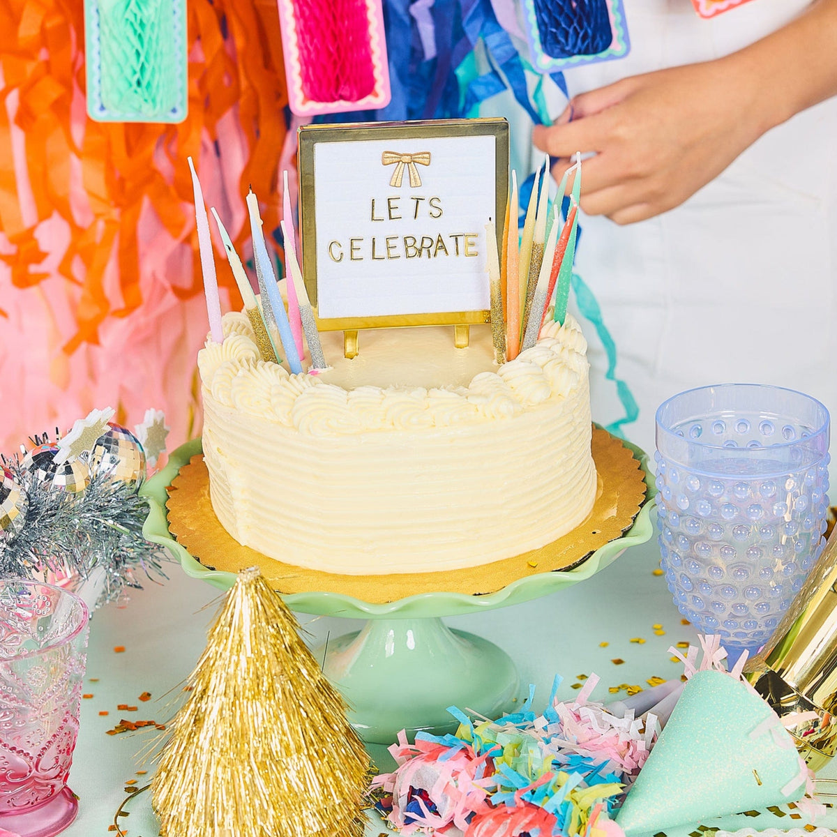 Rainbow Glitter Birthday Candles (set of 10)