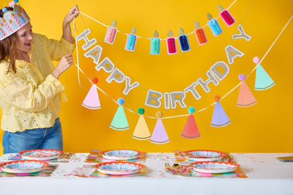 Pom Pom Party Hats Reusable Party Garland