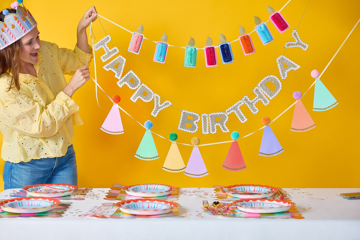 Honeycomb Birthday Candle Banner