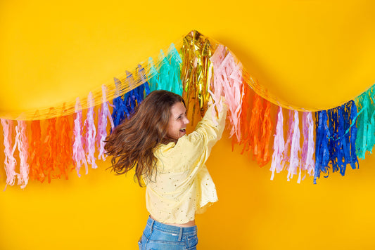 Multicolor Fringe Canopy Banners (set of 2)
