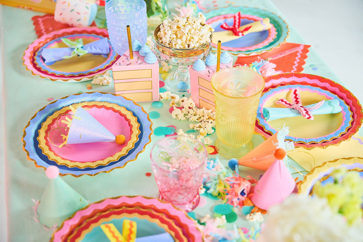 Rainbow Ric Rac Assorted Dessert Plates (10 count)