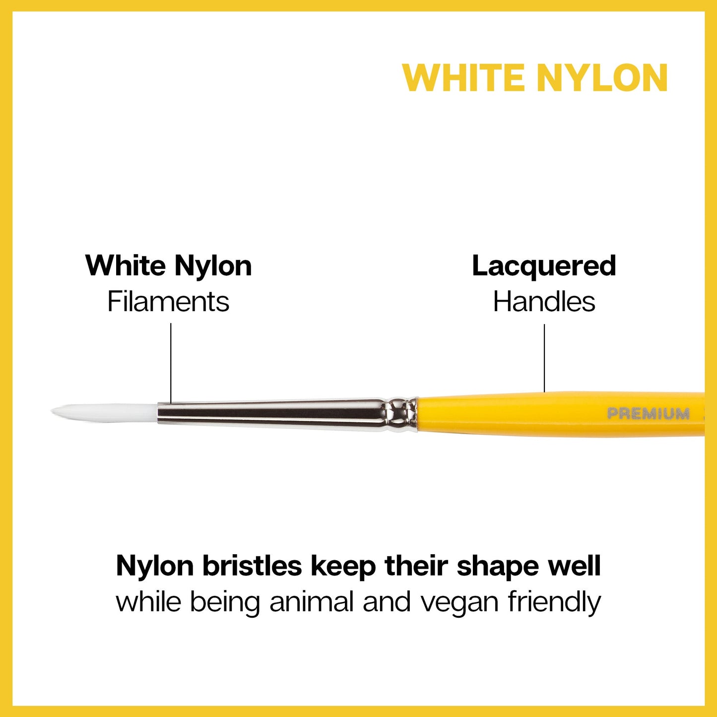 White Nylon 7950 Round Short Handle Brush Set - 8 pc