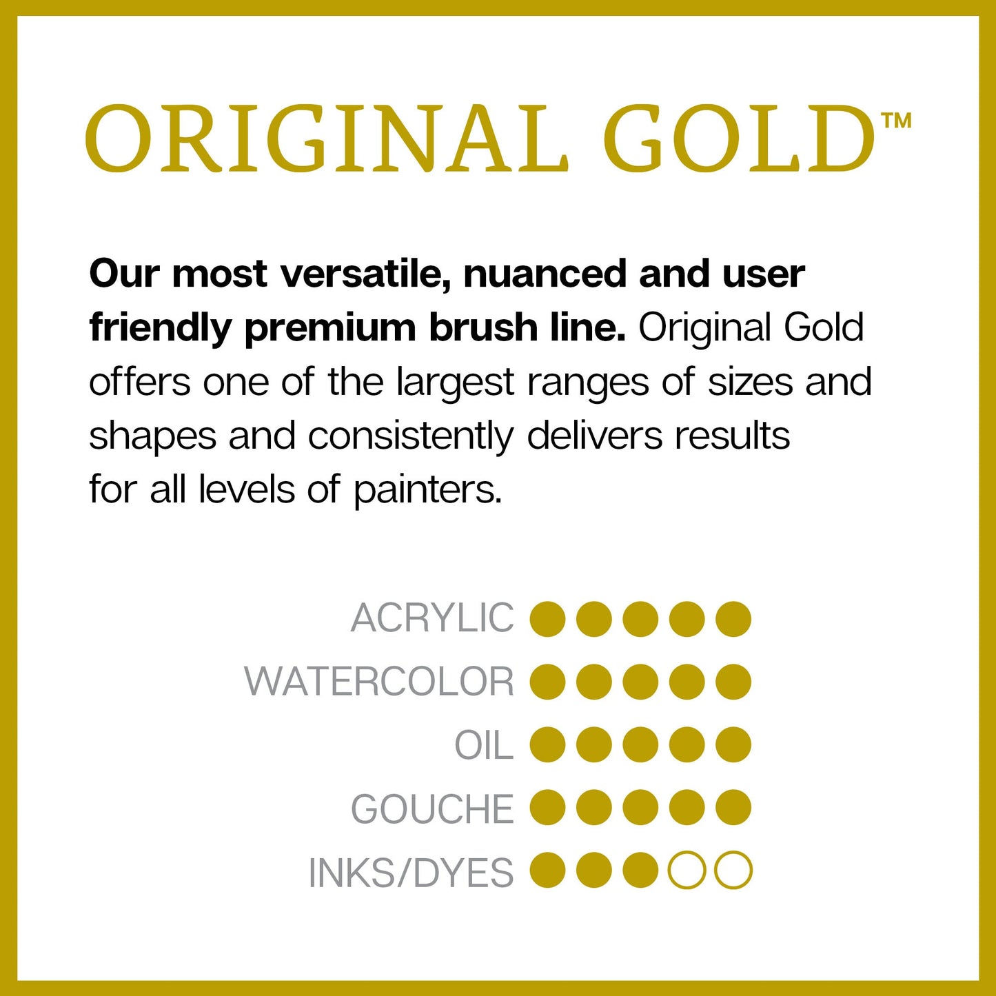 Original Gold® 9020 Ultra Round™ Golden Taklon Brush Set - 8 pc