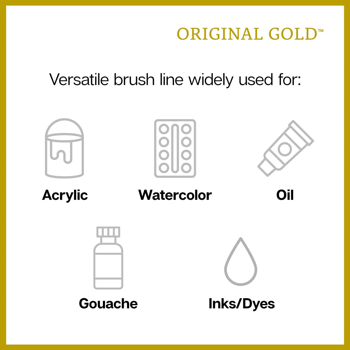 Original Gold® Golden Taklon Acrylic Handle Brush Set 12 pc