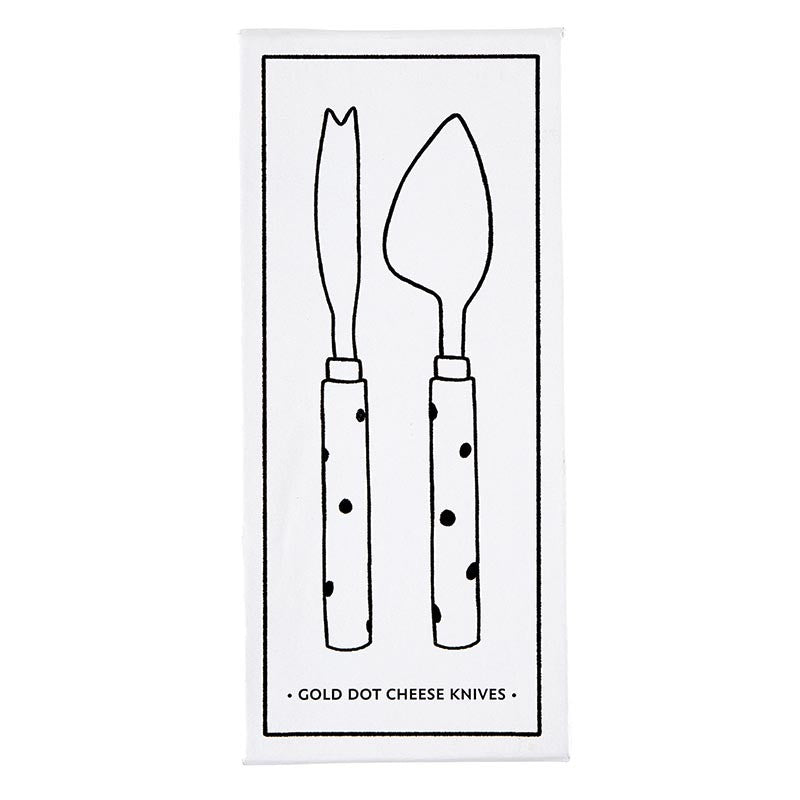 Gold Dot Cheese Knives - Set of 2