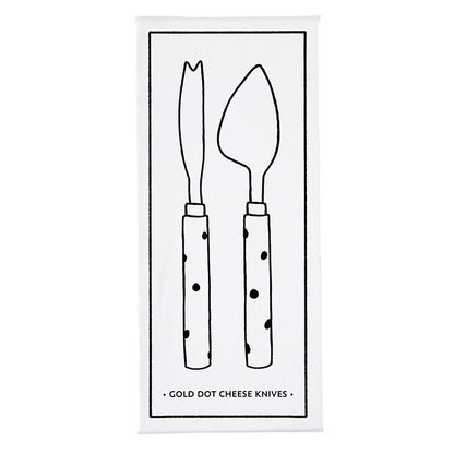 Gold Dot Cheese Knives - Set of 2