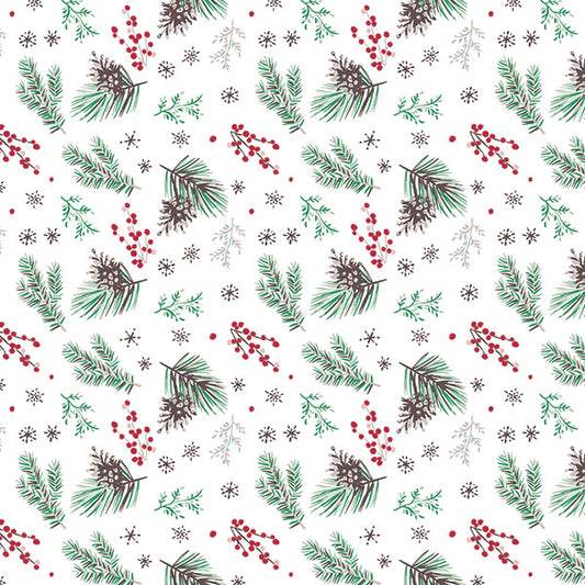 Winter Berry Greenery Tissue Paper, 20x30"