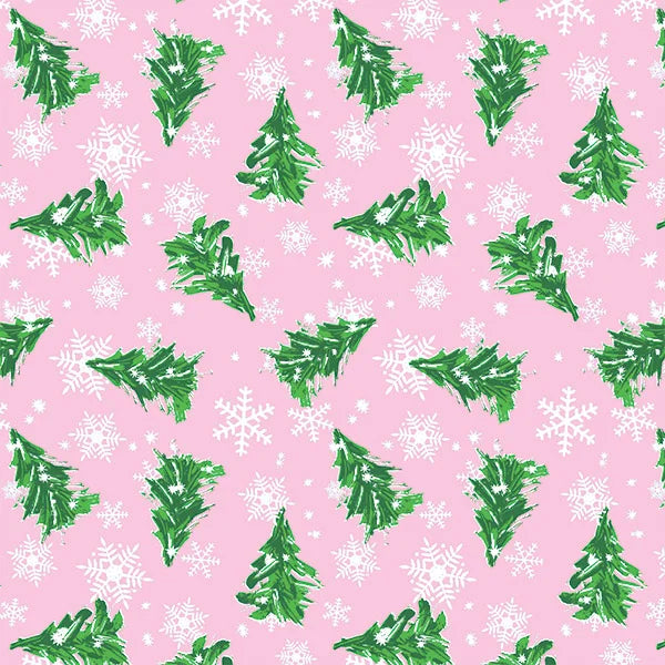 Pink Christmas Trees Tissue Paper, 20x30"