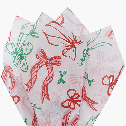 Christmas Bows Tissue Paper, 20x30"