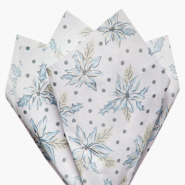 Frosted Poinsettia Tissue Paper, 20x30"