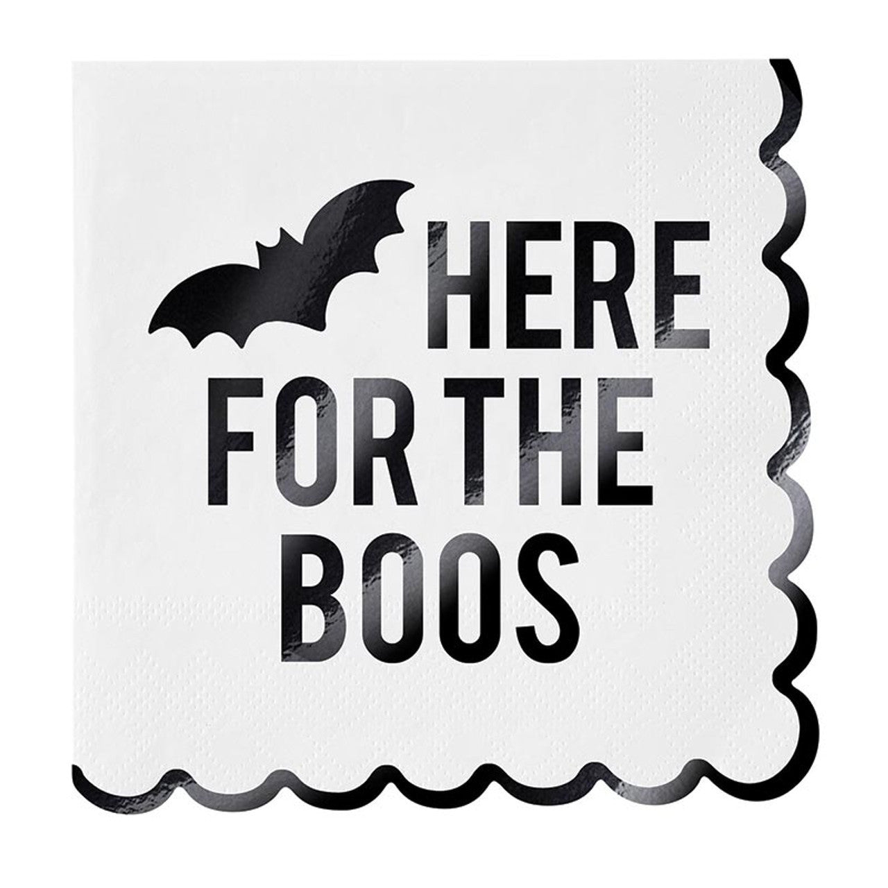 Foil Scalloped Napkins - Here for the Boos