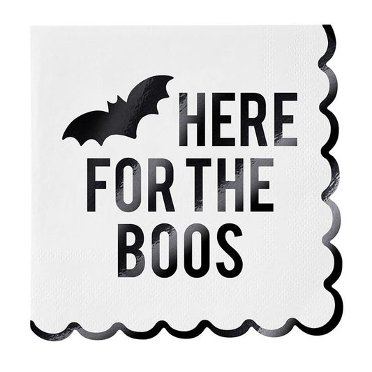 Foil Scalloped Napkins - Here for the Boos