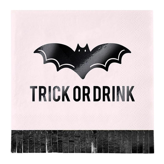 Foil Fringe Napkins - Trick or Drink