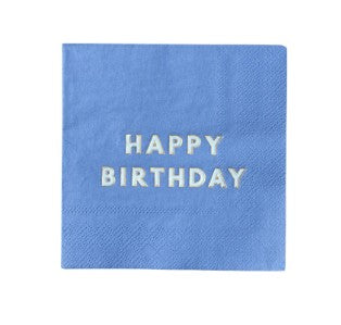 Palisades Blue Signature Happy Birthday Cocktail Napkins