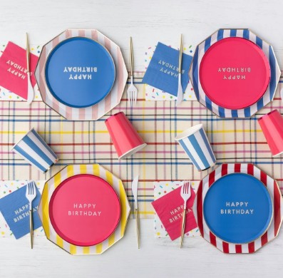 Palisades Blue Signature Happy Birthday Cocktail Napkins